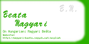 beata magyari business card