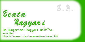 beata magyari business card